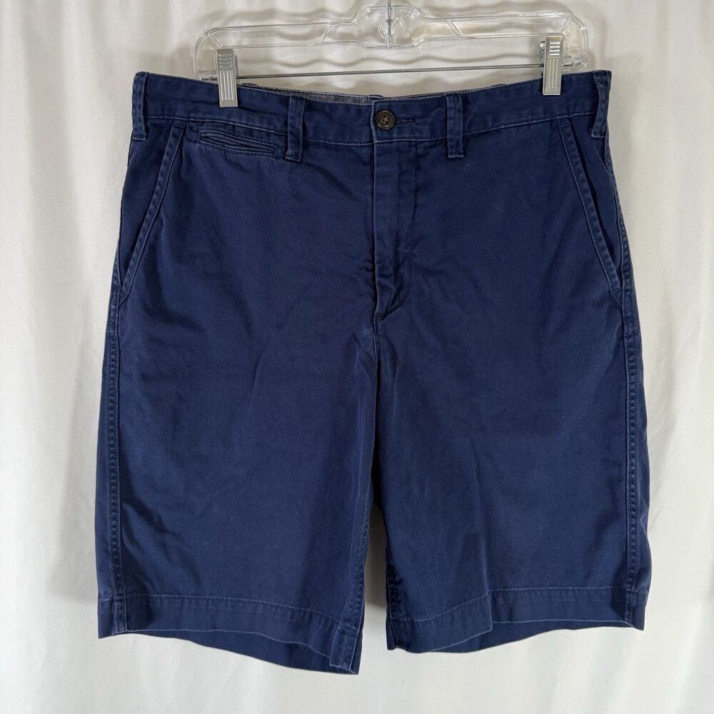 Polo Ralph Lauren Chino Shorts Men's 32 Blue Flat Front Relaxed Fit 9.5" Inseam